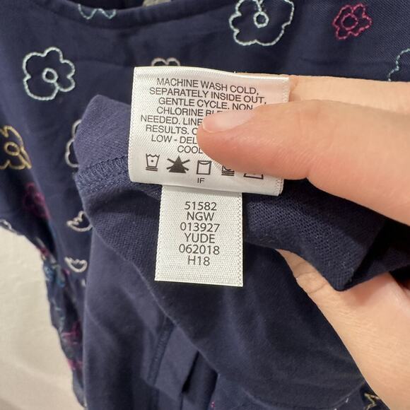 Hanna Andersson Navy Floral Embroidered Dress in Soft Tulle - Picture 7 of 8